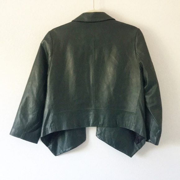 REBECCA MINKOFF Noble Green Ace Leather Jacket - Picture 10 of 12